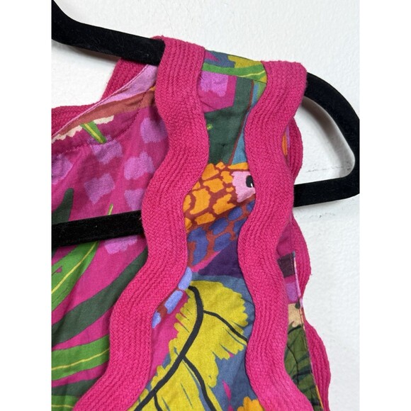 (T7) FARM RIO Wrap dress with painted toucan print. Long dress, tiered , size L - Picture 12 of 15